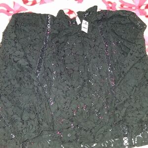 Express Black Lace Blouse